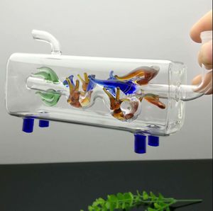 Tubi di vetro Fumo di narghilè soffiato Fabbricazione Bong soffiati a mano Accessori gratuiti per il classico vaso di drago a tubo quadrato
