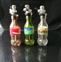 Pipas de vidrio Fabricación para fumar Cachimba soplada a mano Nueva botella de humo de agua de vidrio Sprite de Coca Cola