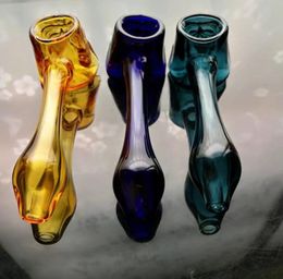 Fabrication de pipes en verre Narguilé soufflé à la bouche Pipe en verre à tête fantôme colorée de haute qualité