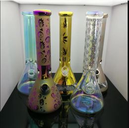 Pipes en verre Fabrication de fumeurs Narguilé soufflé à la bouche Ensembles de cigarettes en verre électrolytique classique bongs, 35cm de haut