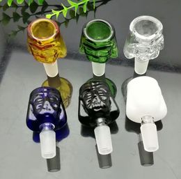 Pipes en verre Fumer Fabrication Narguilé soufflé à la bouche Adaptateur en verre à tête de bulle en verre de bande dessinée multicolore