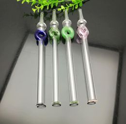 Tubos de vidrio Fabricación para fumar Cachimba soplada a mano Bola redonda de color, círculo de color, boquilla de succión de vidrio extendida