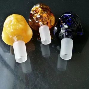 Pipes en verre Fabrication de fumeurs Narguilé soufflé à la bouche Tête de bulle de visage fantôme multicolore