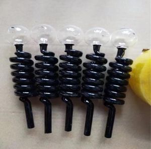 Fabrication de pipes en verre Narguilé soufflé à la bouche Friteuse à bulles en verre coloré à 6 spirales incurvées