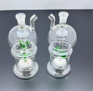 Tubos de vidrio Fabricación para fumar Cachimba soplada a mano Botella de humo de agua de vidrio con núcleo de arena superior e inferior de manzana clásica con buen rendimiento de filtración