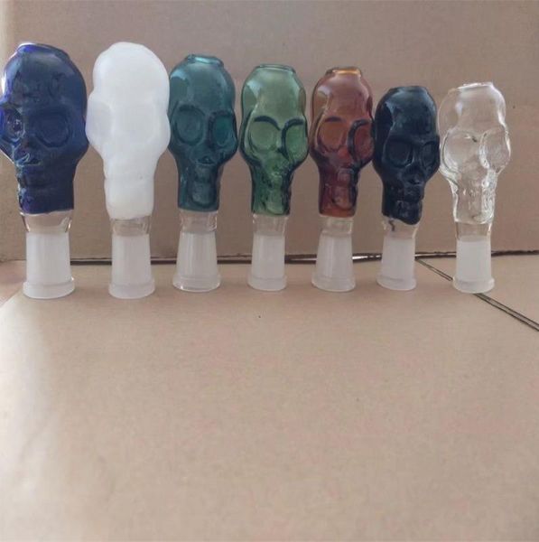 Fabrication de pipes en verre Narguilé soufflé à la bouche Tête de bulle de crâne colorée