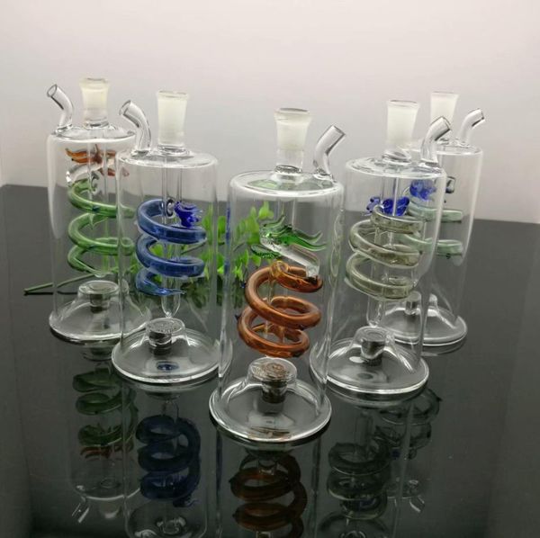 Pipas de vidrio que fuman, fabricación, cachimba soplada a mano, botella de humo de agua de vidrio de dragón colorido