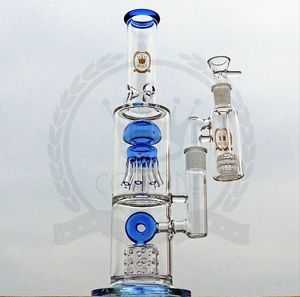 Verre Recycler narguilé Dab rigs bongs conduites d'eau avec trous d'épingle perc couleur rose violet