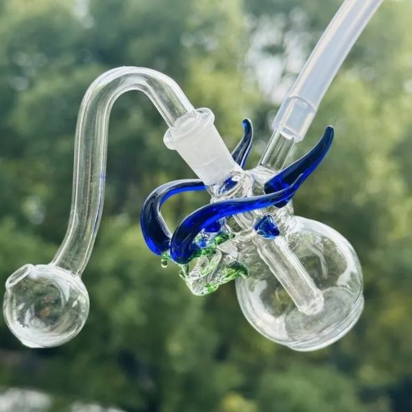 Glass RecyclerDab Rig tornado Water Bong Hookah hecho a mano pipa para fumar Material de borosilicato Shisha con un recipiente para juntas de 10 mm