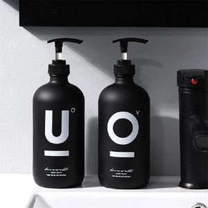 Glazen shampoo fles zeep dispenser douche reizen lege fles met dispensador voor shampoo pomp dispenser badkamer accessoires 211130