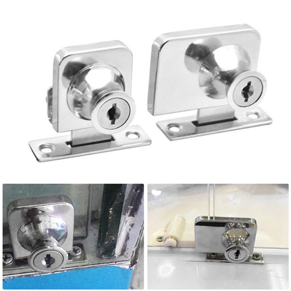 Verre vitrine Sliding Door Lock Afficher Cabinet Cylindre Rim Lock de sécurité avec 2 touches Bureau de bureau Meuble de meubles de porte de bureau