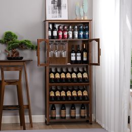 Vistia de vidrio Rack de vinos Bamboo Stank Stanking Manitista Minimalista Restaurante en el hogar Cremalheira de Vinho Room Muebles