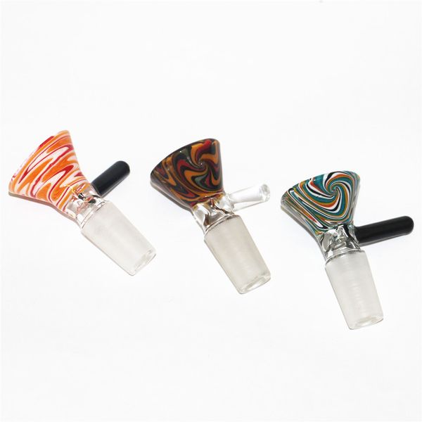 Glissades de verre Bol Pieds bongs bols narguilon entonnoir accessoires de plate-forme de grée