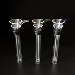 Lames de verre ensemble mâle/femelle tige glissière entonnoir tube caoutchouc oeillet en bas pour tuyau d'eau bong en verre livraison gratuite