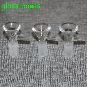 Verre Fumeurs Bols 3 style 10mm 14mm 18mm bols Mâle Joint Poignée Glissière bol pièce Pour Bongs Conduites D'eau