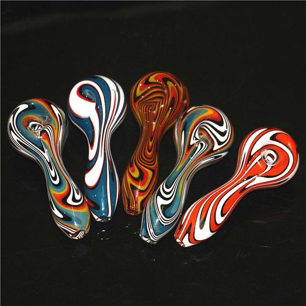 Verre Fumer Main Pipes Belle Eau Bong Tabac Accessoires Dab Rig Art Brûleur À Huile Cuillère Cadeau