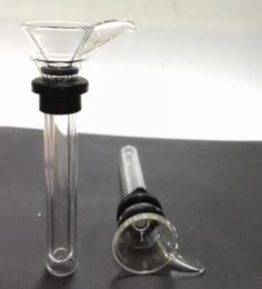 Glas Roken Mannelijke slides en Female Stem Slide Trechterstijl met Zwart Rubber Eenvoudige DownStem voor Waterpijpen Waterpijpen Olieplatforms