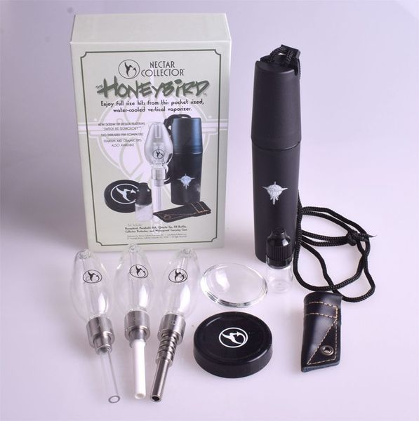 Tubo de fumar de vidrio Mini Nectar Kit de colector con puntas de cuarzo Hilo de reemplazo Titanio Cerámica Nail DAB Paja Plataformas de aceite