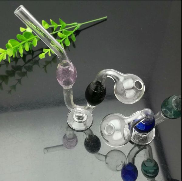 Pipe à fumer en verre Narguilé à eau Pot de serpent à double bulle coloré