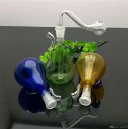 Pipa de fumar de vidrio Cachimba de agua Botella de agua de vidrio de mini pera coloreada