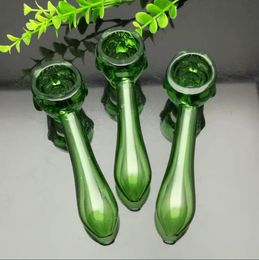 Fabrication de pipes à fumer en verre Narguilé soufflé à la main Bongs Pipe à grimace verte