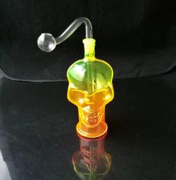 Fabrication de pipes à fumer en verre Narguilé soufflé à la main Bongs Pot squelette peint