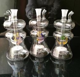 Glazen rookpijpen Vervaardiging Handgeblazen waterpijp Waterpijpen Vormige Kleurrijke Zandkern Stille Pot