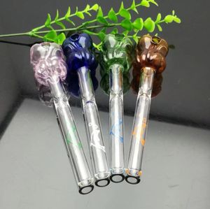 Fabricación de pipas de vidrio para fumar Bongs soplados a mano Olla de humo recta de vidrio color de rosa