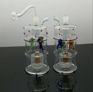 Glazen rookpijpen Vervaardiging Handgeblazen waterpijpen Kleurrijke gevlekte vierklauwvissenfilter Glazen waterrookfles