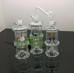 Fabricación de pipas de vidrio para fumar Cachimba soplada a mano Bongs 8 botellas de agua de vidrio con forma de diamante