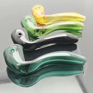 Fabricación de pipas de vidrio para fumar Bongs de narguile soplados a mano Nueva pipa de vidrio curvada de color