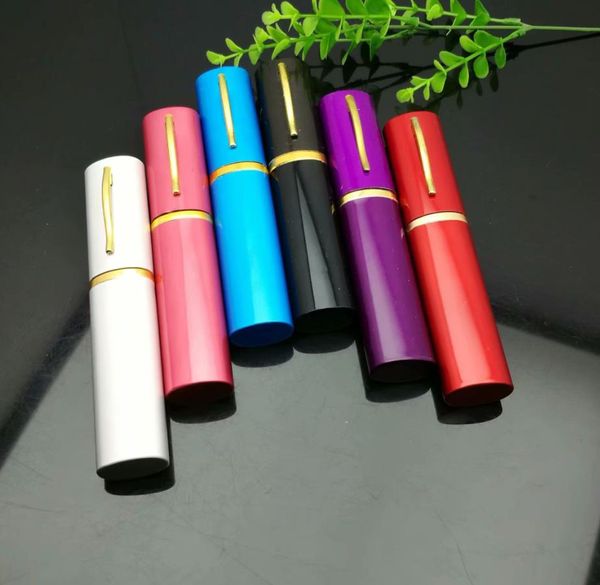 تصنيع أنابيب تدخين الزجاج يدوية النرجيلة بونغس متعددة الألوان صغيرة محمولة على شكل قلم زجاجة شيشة