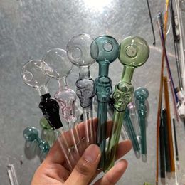 Verre Smokng Pipe Crâne Coloré Brûleur À Huile Pipe Incassable Pas Cher Épais Tuyaux En Verre Pour Fumer