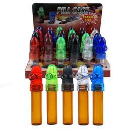 Glass Snuff Bullets Snorter Bottle Pipas para fumar Pastillero Contenedores Kit Portable Sniff Pocket Durable Snuffer Mix Color Snort Storage