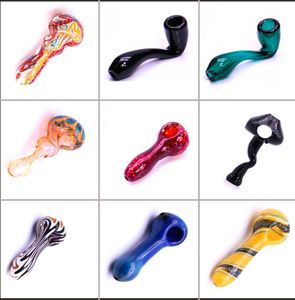 Pipes à cuillère en verre 21 styles de pipe en verre pour fumer des pipes faites à la main Les couleurs peuvent varier de 3,5