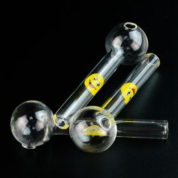 Cuillère en verre Pipes Sourire Logo Verre Pyrex Brûleur à mazout Pipes 4 pouces Fumer Pipes Tobacoo Tool SW15