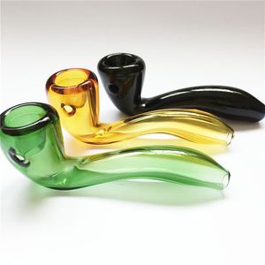 Tubos de cuchara de vidrio Pipas para fumar tabaco 9,5 cm Mini quemador de aceite de vidrio de alta calidad Bongs romos para hierba seca