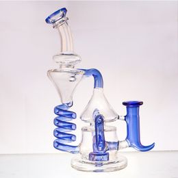 Glazen Spring Dab Rig Recycler Tornado Waterpijp Rook Beaker Bong 14mm male banger