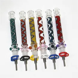 Glazen stro Nail Mini Collectors Hookahs Rig Stick met dikke Pyrex Glas heldere honingraatfiltertips Rookhandpijpen Rokende handpijpen