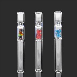 Paja de vidrio Pyrex Tube Pipe Steamroller Hand Pipes Cigarette Holder Filters Tips One Hitter for Smoking Bat Tabaco Hookah Diamond Holder