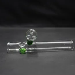 Glass Taster Pipe Smoking Pipes diseño de colector de hielo con punto verde