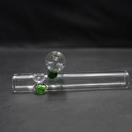 Pipe de dégustation en verre pour fumer, design de receveur de glace avec point vert