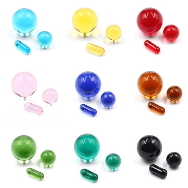 Verre Terp Slurper Set Terp Pearl Ball Insert Lumineux Accessoires pour Fumer Résistant À La Chaleur Coloré 20mm 12mm Avec Pilule Pour Quartz Banger Nail Dab Rigs Bongs