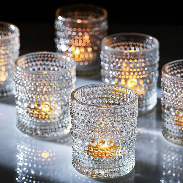 Bougettes votives en verre en vrac pour la pièce maîtresse décorations de table à la maison 36 packs de feux à thé douche de bébé 240506