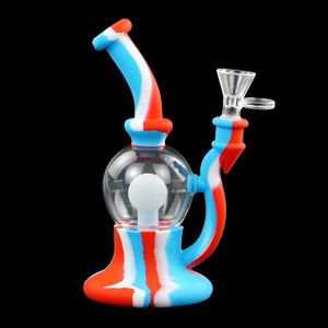 Narguilés verre eau bong pipe pipes plates-formes pétrolières bongs avec petit bol résistant à la chaleur plusieurs couleurs