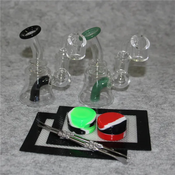 Verre eau bangs narguilés tuyau de fumée recycleur plates-formes pétrolières bécher bong dabber cigarette Dab accessoires avec 14mm banger