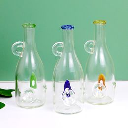 Pipes à fumer Dérive en verre Forme de bouteille Bongs à eau Unqiue Design Narguilé Tenu Mini Pipe à main Plate-forme pétrolière Barboteur