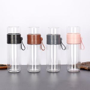 Bouteille d'eau en verre avec infuseur à thé Voyage Portable Thé Bouteille d'eau Étanche Thé Tasse d'eau Bureau Drinkware RRB15706