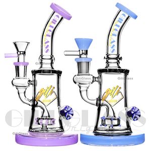 Cachimbas de 7.5 pulgadas Bongs de vidrio embriagadores con boquilla Mini tuberías de agua Cabezal de ducha Perc Percolaters Pyramid Design Oil Dab Rigs con un tazón de 14 mm