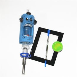 Tubos de agua de vidrio Bongs 14 mm Cachimbas conjuntas colector de cenizas néctar Cubilete Bong Tubería de agua Plataforma petrolera Tarro de cera de silicona almohadilla dabber